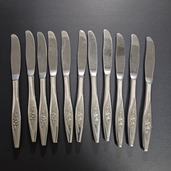 Oneida Other - Oneida Lasting Rose Modern Set Of 11 Stainless Replacement Butter Knives